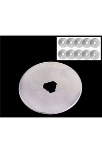 Yuvarlak Kumaş Karton Kesici Bıçak Rulet 45 mm 10 Adet Yedek Bıçak ürün fotoğrafı