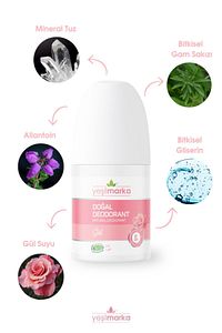 Doğal Roll On Gül Deodorant %100 Bitkisel Ve Vegan Ter Kokusu Önleyici ürün fotoğrafı