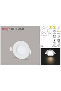 Ct 5144 10 Adet 3 Watt Slim Led Panel Beyaz Işık ürün fotoğrafı