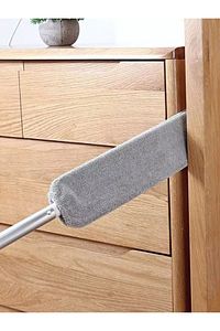 ( + 1 Yedekli ) Mikrofiber Başlıklı Girintili Yüzey Dip Köşe Raf Temizleme Mopu Toz Alma Fırçası ürün fotoğrafı