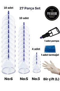 27'li Canlandırıcı Selülit Ve Çatlak Giderici Kupa Çekme Vakumlu Masaj Aleti - Hacamat Seti ürün fotoğrafı