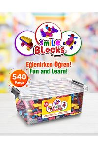 Smile Blocks 540 Parça Plastik Kutulu Mikro Blok Lego ürün fotoğrafı