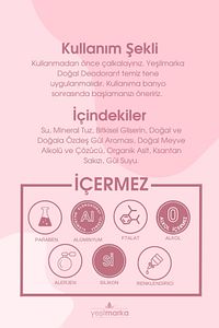 Doğal Roll On Gül Deodorant %100 Bitkisel Ve Vegan Ter Kokusu Önleyici ürün fotoğrafı