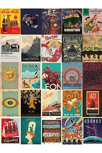 Aesthetic Mixed Retro 110'lu Poster Duvar Posteri Seti Kolaj Poster Seti ürün fotoğrafı