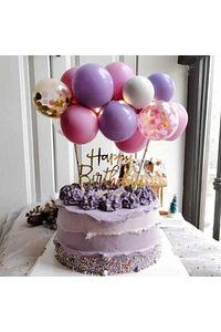 Pembe - Mor Balon Pasta Süsü ürün fotoğrafı
