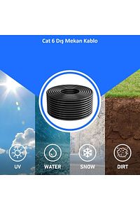 Dış Mekan Cat6 Kablo 50m AWG23 Bakır Tel Double Layer ürün fotoğrafı