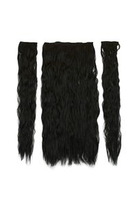 Siyah Fiber Sentetik Kabarık Dalgalı Yarım Ay Çıt Çıt 2 Yan ürün fotoğrafı
