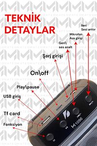 Outdoor Parti Hoparlörü Bluetooth Hoparlör 3 Inç × 2 Kablosuz Speaker Ses Bombas ürün fotoğrafı