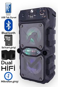 Outdoor Parti Hoparlörü Bluetooth Hoparlör 3 Inç × 2 Kablosuz Speaker Ses Bombas ürün fotoğrafı