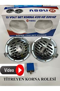 12v Hella Tip Büyük Kafa Didit Korna + Titretici Role Set Minibüsçü Kornası Sütçü Kornası ürün fotoğrafı