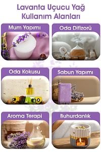 Lavanta Esansiyel Uçucu Koku Yağı Buhurdanlık Difüzör Esansı oda parfümü banyo ve dolap kokusu 100ml ürün fotoğrafı