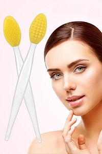 Cilt Ve Yüz Temizleyici Siyah Nokta Gözenek Ölü Deri Temizleme Fırçası Dudak Peeling Fırça 2 Adet ürün fotoğrafı