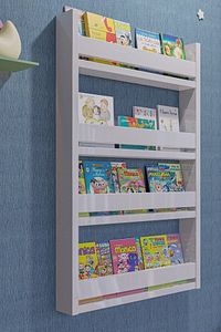Montessori Çocuk Odası Eğitici Kitaplık 4 Raflı Dekoratif Duvar Rafı ürün fotoğrafı
