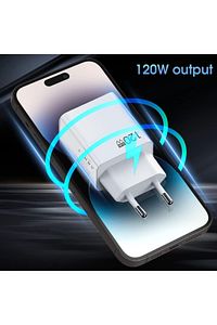 120 Watt Hızlı Çift Turbo Şarj Seti (Type-A) Android Uyumlu İthalatcı Garantili ürün fotoğrafı