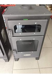 Odun ve Pelet Sobası Şömine - Hem Odun Hem Pelet Yakan Döküm Kuzineli Fırınlı Soba ürün fotoğrafı