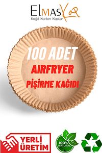Airfryer Pişirme Kağıdı 100 Adet Yuvarlak Yağsız Fritöz Philips Xiaomi Yağl Kağıt Airfreyer Airfry ürün fotoğrafı