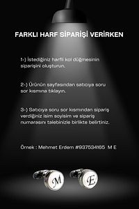 Ahşap Kutulu Yuvarlak Formlu Çift Harfli Kol Düğmesi E Harfi ürün fotoğrafı