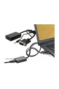 VGA to HDMI  Dönüştürücü + Ses + USB Power - 20cm ürün fotoğrafı