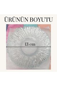 6 Lı Boncuk Çay Tabağı Yeni Trend Kristal Özel Tasarım Cam Bardak Altlığı ürün fotoğrafı
