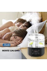 J001 Touch 4 Litre Ultrasonik Hava Nemlendirici Buhar Makinesi Dijital Nem Ölçerli Termometre ürün fotoğrafı