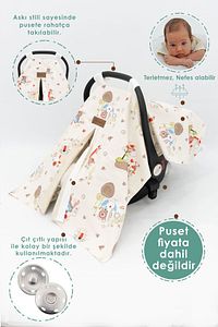 Ortopedik Bebek Puset Minderi, Örtü, Çarşaf, Bebek Pikesi, Emzirme Önlüğü, 5'li Set, Animal Serisi ürün fotoğrafı