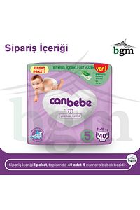 Canbebe Bebek Bezi 40 Adet No-5 Fırsat Paketi Ph Dengeli, Ultra Yumuşak Ve Sızdırmaz ürün fotoğrafı
