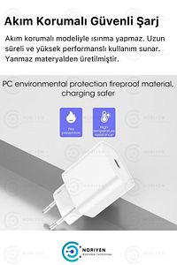 iPhone Tüm Serilere Uyumlu 20w Hızlı Şarj Seti Adaptör ve Type C Kablosu 7 8 X 11 12 13 14 Plus Pro ürün fotoğrafı