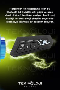 Kask Kulaklığı İntercom Bluetooth Mikrofonlu Kasklar İle Uyumlu Motosiklet Kulaklığı GürültüEngellme ürün fotoğrafı