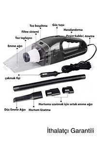 Araç Oto Süpürgesi 120watt Mini Elde Taşınabilir Islak Kuru 12v Oto Süpürge ürün fotoğrafı