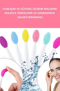 Cilt Ve Yüz Temizleyici Siyah Nokta Gözenek Ölü Deri Temizleme Fırçası Dudak Peeling Fırça 2 Adet ürün fotoğrafı