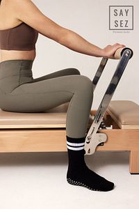 Bambu Kadın Kaydırmaz Taban Silikon Baskı Pilates Yoga Fitness Bale Dans Aktivite Tenis Çorabı 3'lü ürün fotoğrafı