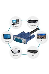 Hadron Hd4034 Vga Kablosu Ekran Lcd Monitör Projeksiyon Bağlantı Kablosu - Çift Filtreli - 1.5 Metre ürün fotoğrafı