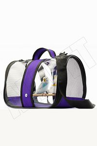 Kuş Taşıma Çantası Suluklu Tünekli 32x22x20 Büyük Boy 1. Kalite, Kraker Hediyeli- Mor ürün fotoğrafı