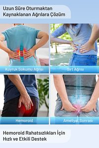 Ortopedik Oturma Simidi Hemoroid Basur Minderi Kuyruk Sokumu Koltuk Yastığı ürün fotoğrafı