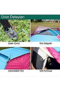Kamp Çadırı Kolay Kurulum 6 Kişilik 220x250x150 Çk6 ürün fotoğrafı