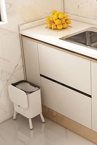 15 Litre Ayaklı Fonksiyonel Kapaklı Banyo Ve Mutfak Çöp Kovası ürün fotoğrafı