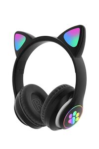 Kablosuz Bluetooth 5.0 Led Işıklı Kedili Kulaklık Hediye ios Android Uyumlu 8d Stereo Hd Ses ürün fotoğrafı
