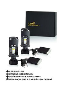 H4 Mercekli Led Projektör Şimşek etkili Uzun kısa Led xenon Far ampulü ürün fotoğrafı