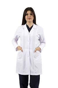 Gömlek Yaka Orta Boy Beyaz Önlük Kadın Doktor Öğretmen Hemşire Laboratuvar Önlüğü ürün fotoğrafı