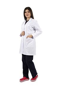 Gömlek Yaka Orta Boy Beyaz Önlük Kadın Doktor Öğretmen Hemşire Laboratuvar Önlüğü ürün fotoğrafı