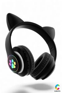 Kablosuz Bluetooth 5.0 Led Işıklı Kedili Kulaklık Hediye ios Android Uyumlu 8d Stereo Hd Ses ürün fotoğrafı