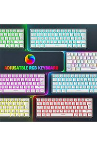 Trol Blue Switch Mini Rgb Oyun Klavyesi Gaming Mekanik 62 Tuşlu 18 Rgb Led Usb Tip-c Kablosu Beyaz ürün fotoğrafı