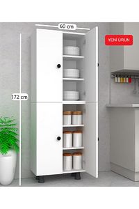 6 Bölmeli Çok Amaçlı Dolap Mutfak Dolabı Kiler Dolabı 60 cm Suntalam ürün fotoğrafı