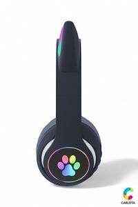 Kablosuz Bluetooth 5.0 Led Işıklı Kedili Kulaklık Hediye ios Android Uyumlu 8d Stereo Hd Ses ürün fotoğrafı