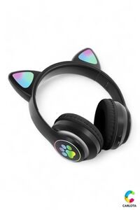 Kablosuz Bluetooth 5.0 Led Işıklı Kedili Kulaklık Hediye ios Android Uyumlu 8d Stereo Hd Ses ürün fotoğrafı