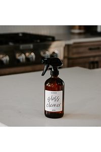 Amber Kahverengi Cam Şişe Su Sprey Water Sprey 500 ml Beyaz Etiketli ürün fotoğrafı