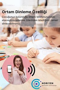 Çocuklar Için Kameralı Sim Kartlı Ortam Dinleme Konum Takip Özellikli Siyah Çocuk Akıllı Saat ürün fotoğrafı