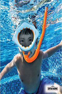 3-8 Yaş Havuz-deniz Köpekbalığı 2'li Maske Ve Şnorkel Set - 55944 ürün fotoğrafı