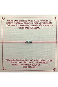 14 Ayar Firuze Taşlı Som Altın Bileklik El Işlemesi Dorika Bileklik Kırmızı Ipli Som Altın Bileklik ürün fotoğrafı