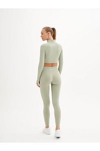 Infinity Collection Kadın Yeşil Seamless/dikişsiz Fermuarlı Crop Top ürün fotoğrafı